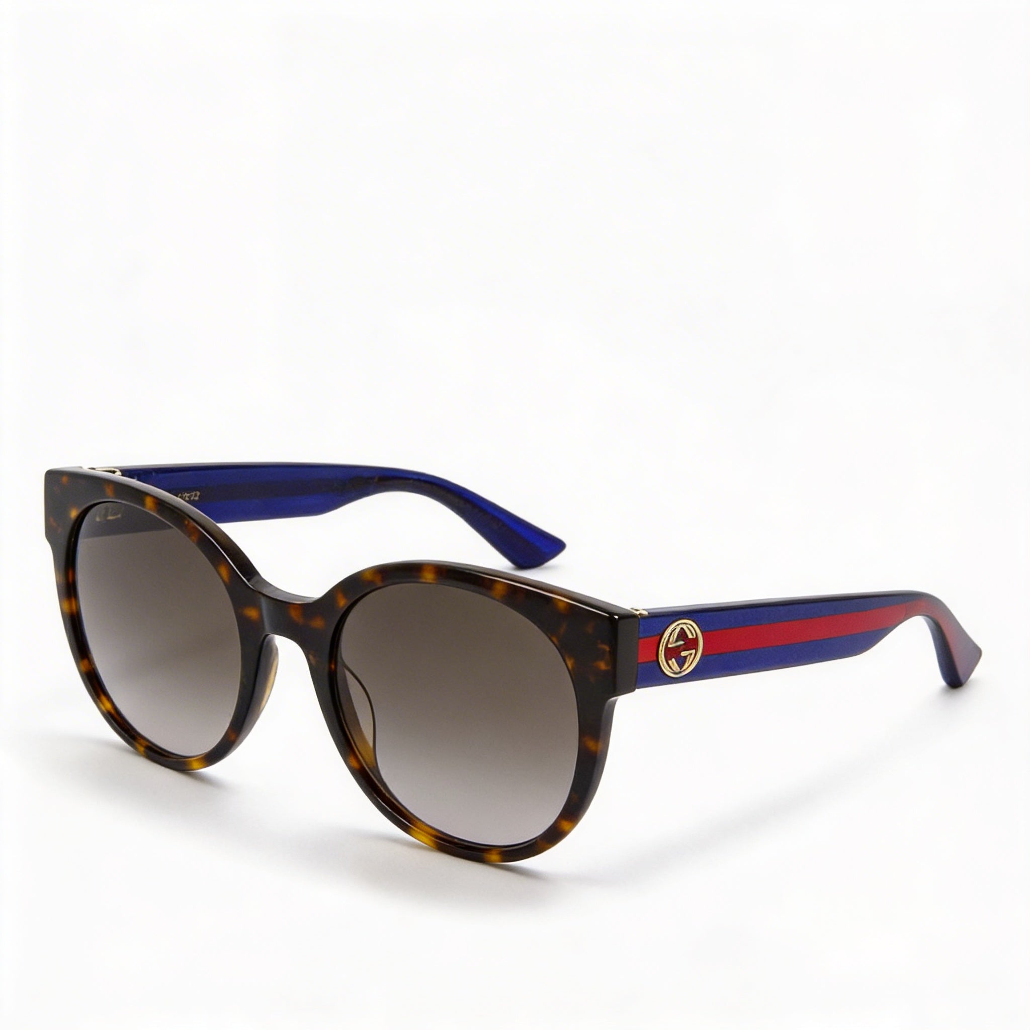 Gucci Gg0035sn-004 Gafas de Sol de Acetato Marrón Oscuro para Mujer con Lentes Marrón Azul Habanera Protección UV 54mm, Photo 1