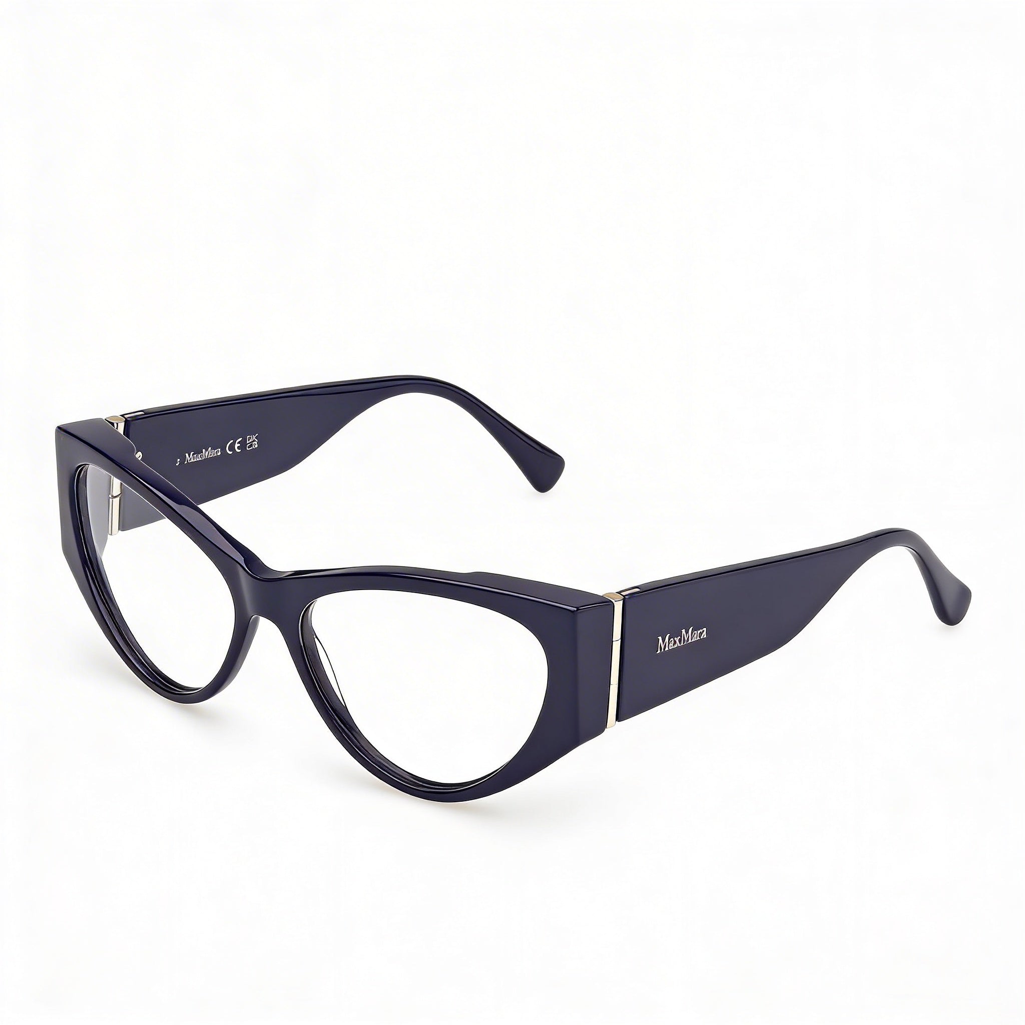 MaxMara Mm5174 Women's Eyewear with Shiny Blue Plastic Frame and Polycarbonate Lenses 55mm, Photo 1