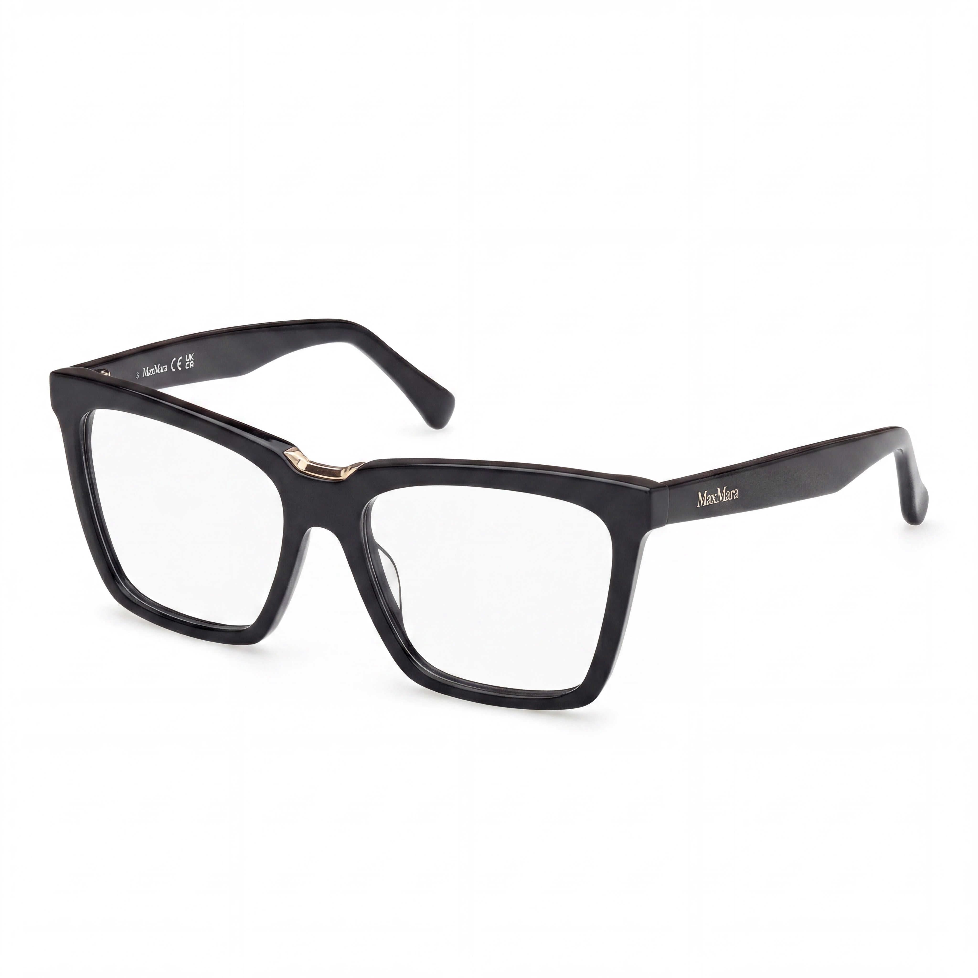 MaxMara Mm5111 Men's Glasses with Shiny Black Plastic Frame, Polycarbonate Lenses, 54mm, Photo 1