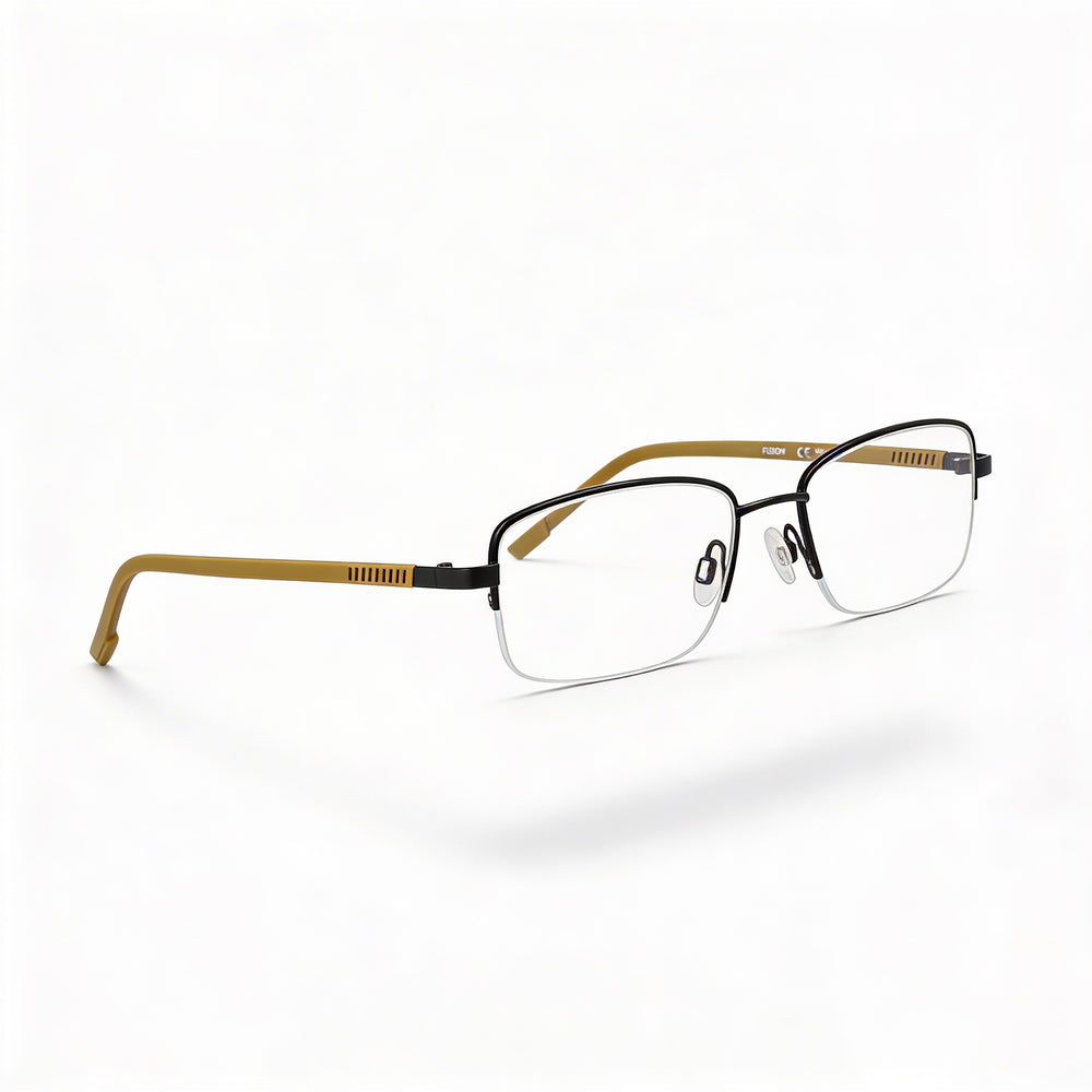 Flexon H6079 Gafas de mujer con montura de metal satinado negro y policarbonato 52-19-145
