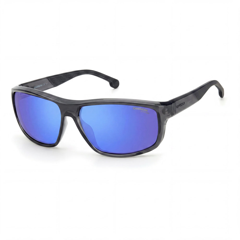 Carrera Men's 8038/S Rectangular Gray Multi Blue Frame Multi Blue Lens Non-Polarized UV Protection 61-15-130