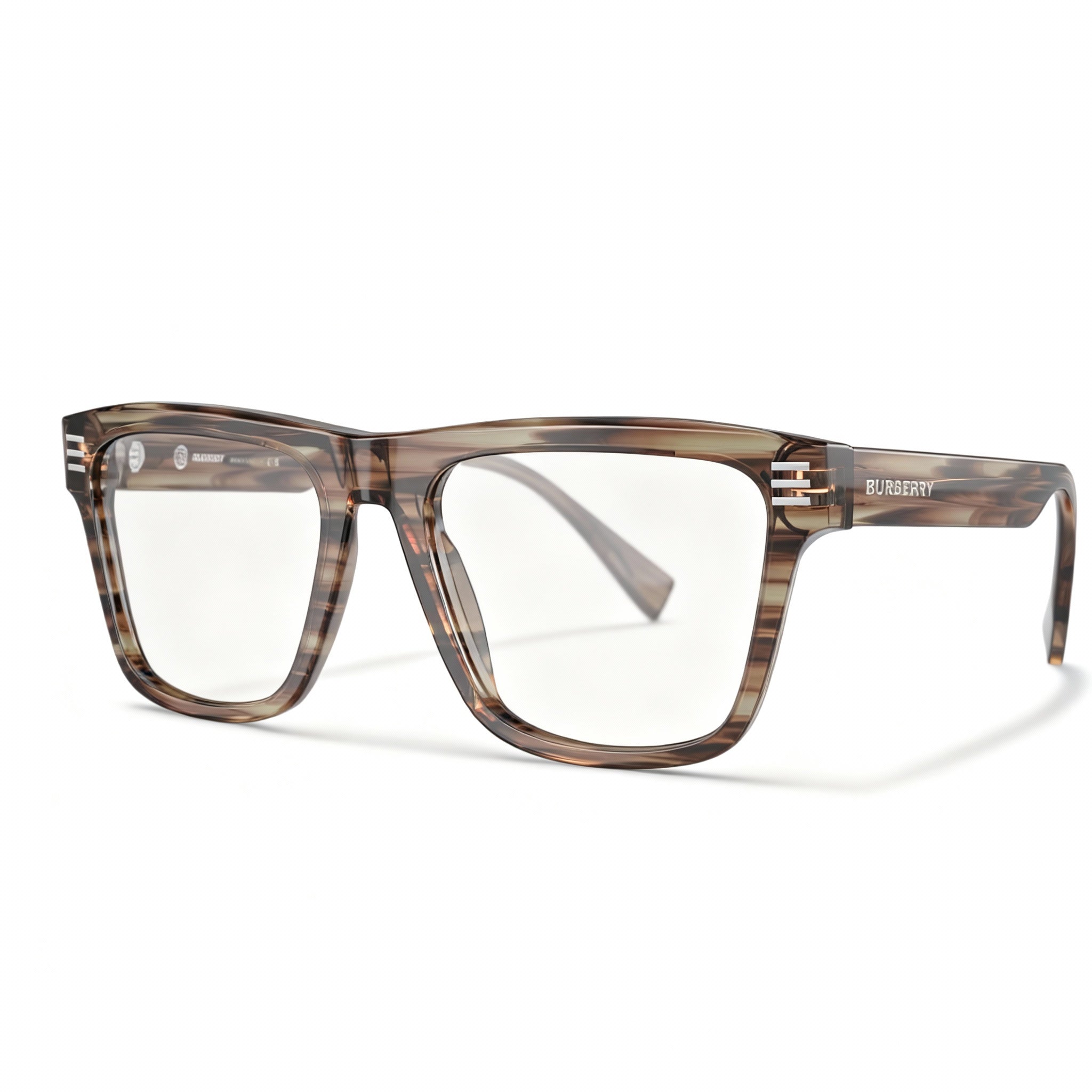 Burberry Women's Brown Acetate Full Rim Rectangle Optical Prescription Ready Eyeglasses with 18mm Bridge, Photo 1