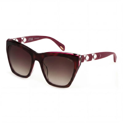 Gafas de sol Police Casual Avana Fuxia para mujer, montura de acetato, policarbonato, lentes no polarizadas, 54 mm