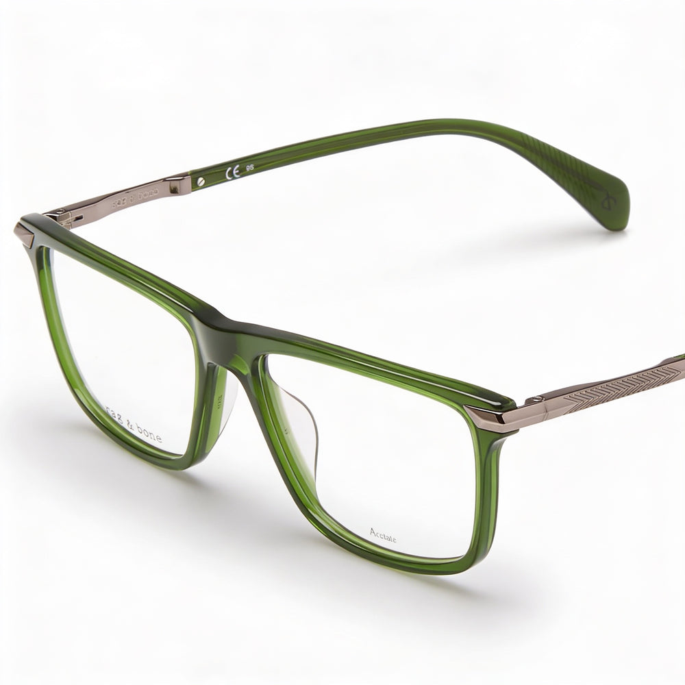Gafas Rag & Bone Modern para mujer, de acetato verde, con lentes de policarbonato no polarizadas verdes, 53 mm