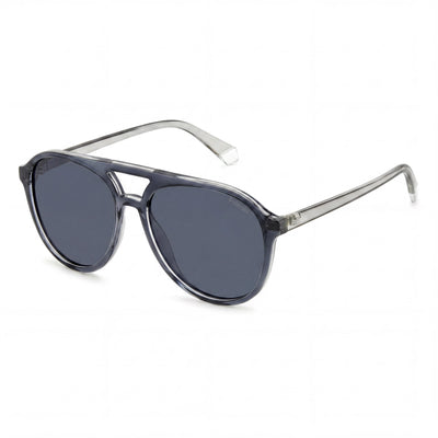 Polaroid Women's Casual Polycarbonate Grey Blue Frame Blue Polarized Lenses 100% UV Protection 56mm