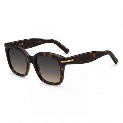 Hugo Boss Casual Women's Havana Acetate Grey Brown Lens 100% UV Protection Sunglasses 53mm