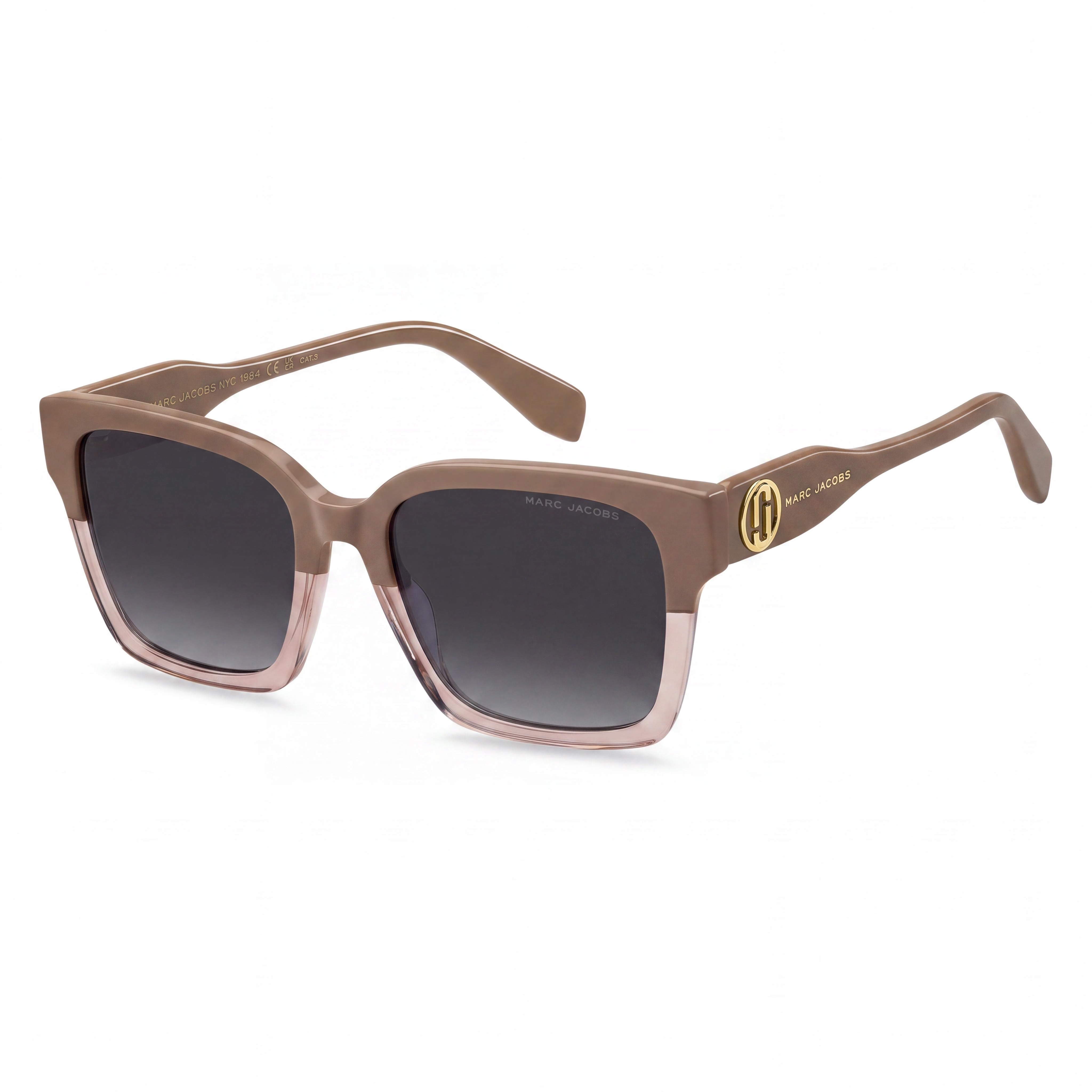 Marc Jacobs Classic MARC 814/S Women's Rectangular Beige Acetate Dark Grey Shaded Non-Polarized Sunglasses 18-18-140mm, Photo 1