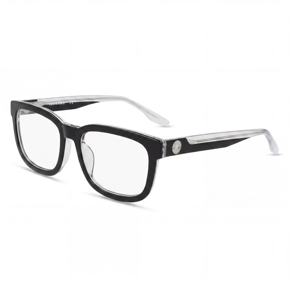 Converse Classic Unisex Acetate Black/Crystal Laminate Frame Eyeglasses 52mm