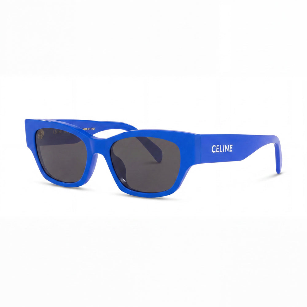 Celine CL40197U Unisex Cat Eye Blue Grey Acetate Frame Grey Polyamide Lenses 54mm Regular Fit High Bridge Sunglasses