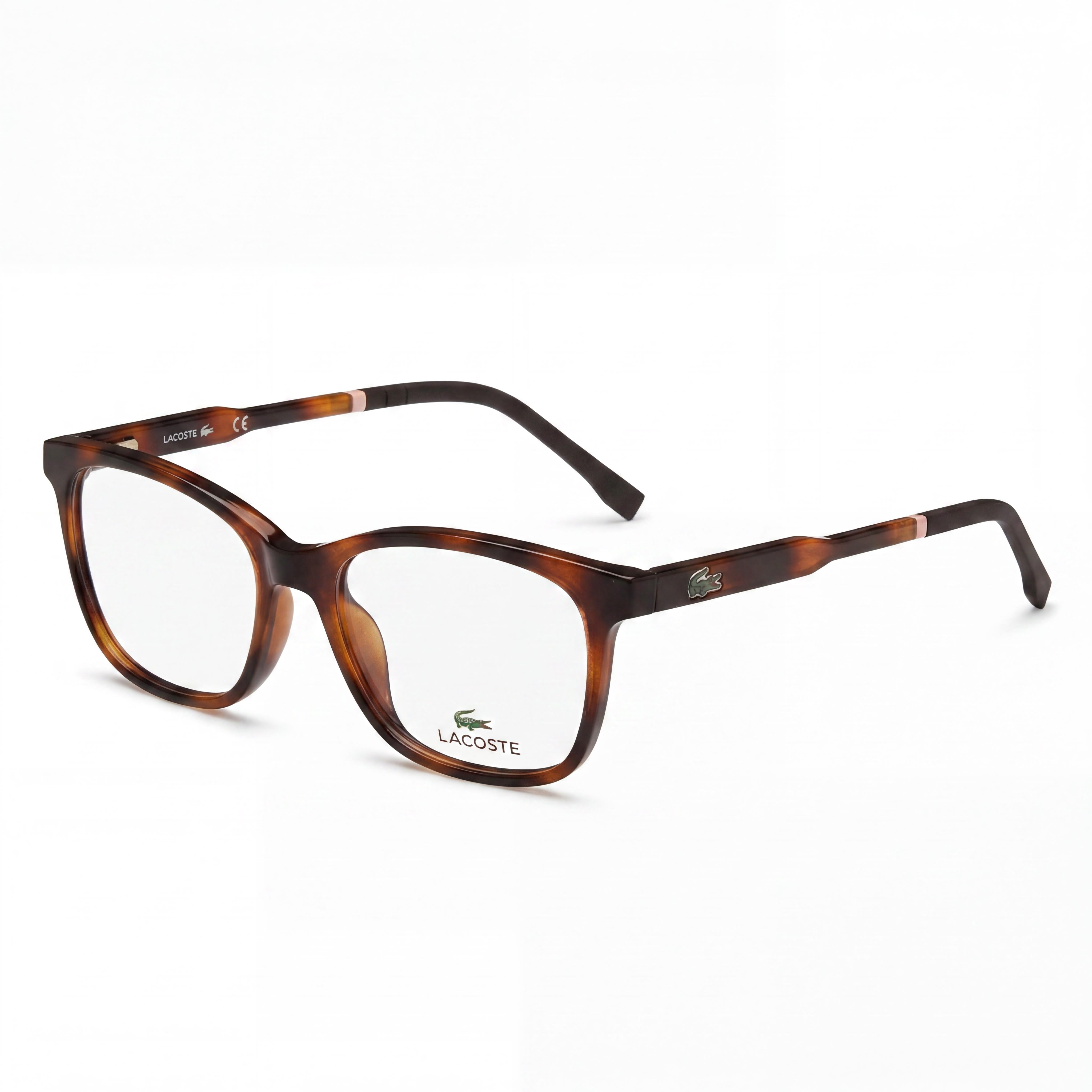 Lacoste L3648 Casual Style, Havana Plastic Frame with Polycarbonate Demo Lenses, Designed for Unisex, 48mm, Photo 1