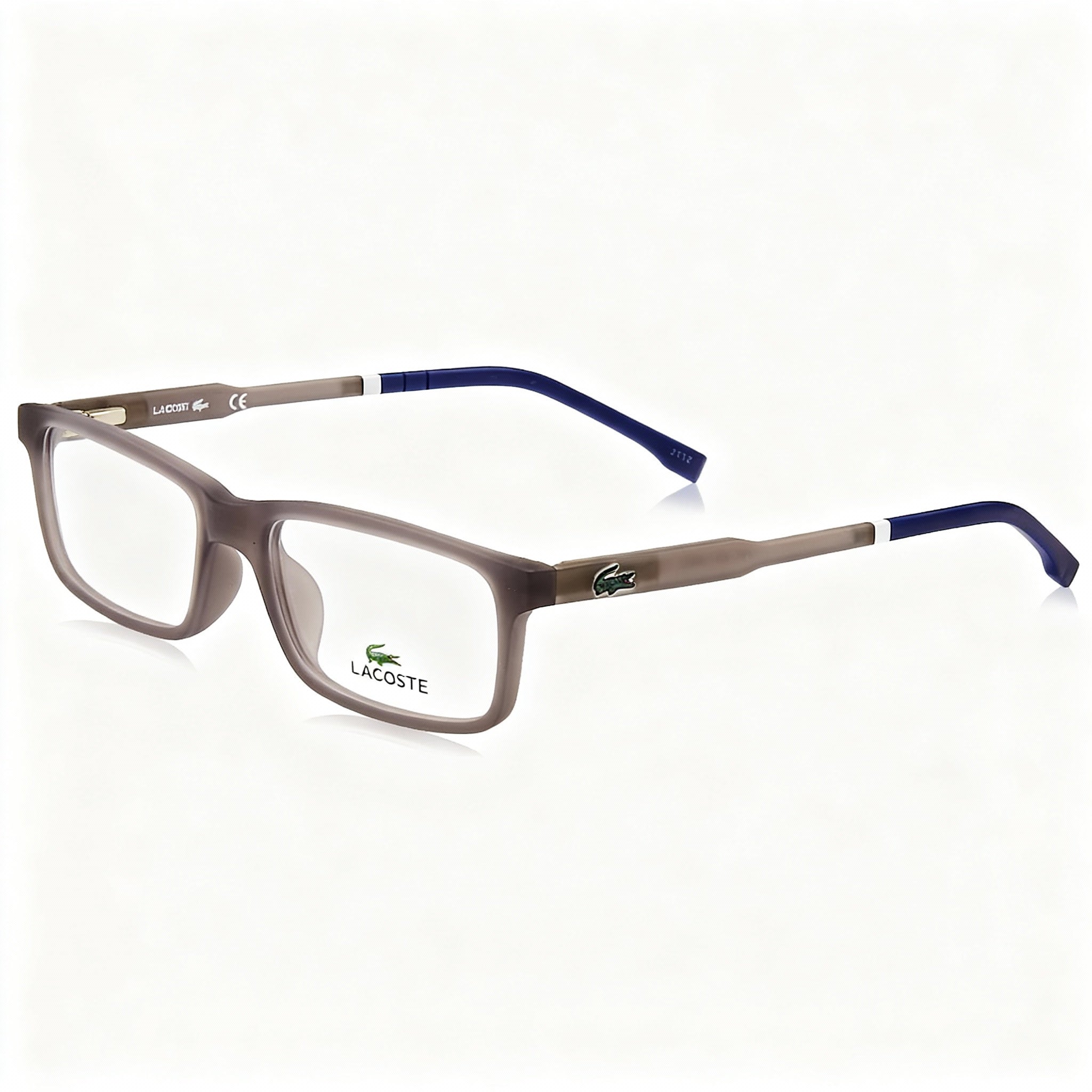 Lacoste L3646 Modern Classic Unisex Eyeglasses with Injected Matte Grey Frame, Non-Polarized 49mm