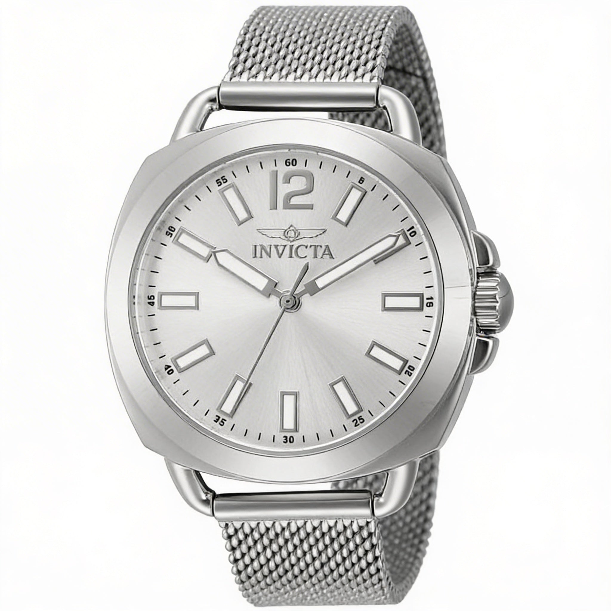 Reloj de cuarzo Invicta Wildflower 48915 para mujer, de acero inoxidable, de 32 mm, con esfera plateada y pulsera de eslabones., Photo 1