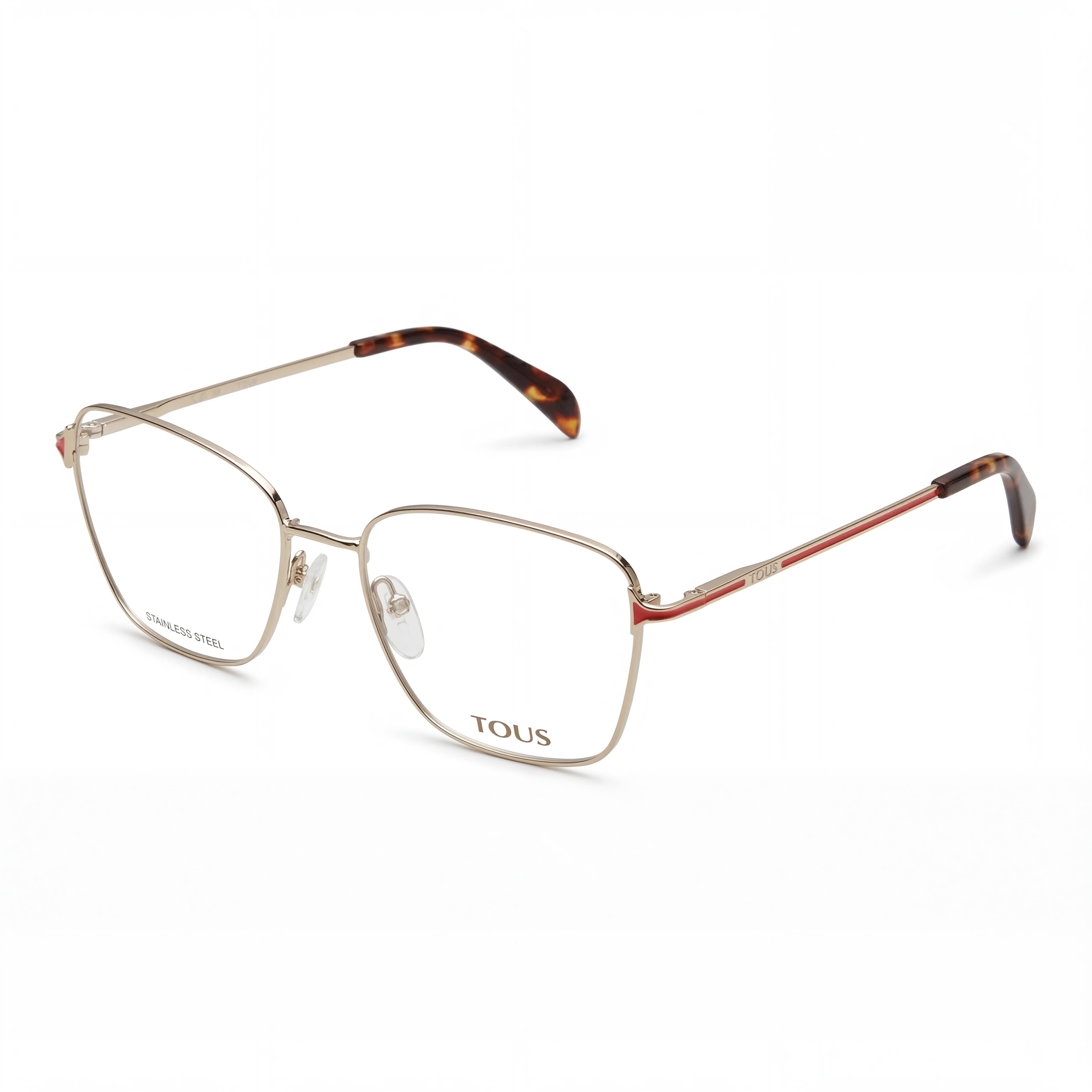 Tous Classic Women's Metal Frame Eyeglasses Light Gold With Coloured Parts 53-17-135, Photo 1