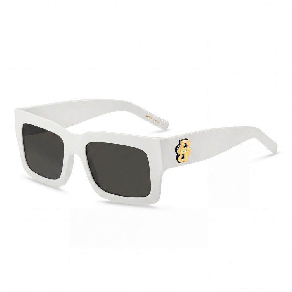 Gafas de sol Hugo Boss modernas para mujer, montura ecológica en blanco y negro, lentes blancas no polarizadas, protección UV 100%, 54 mm