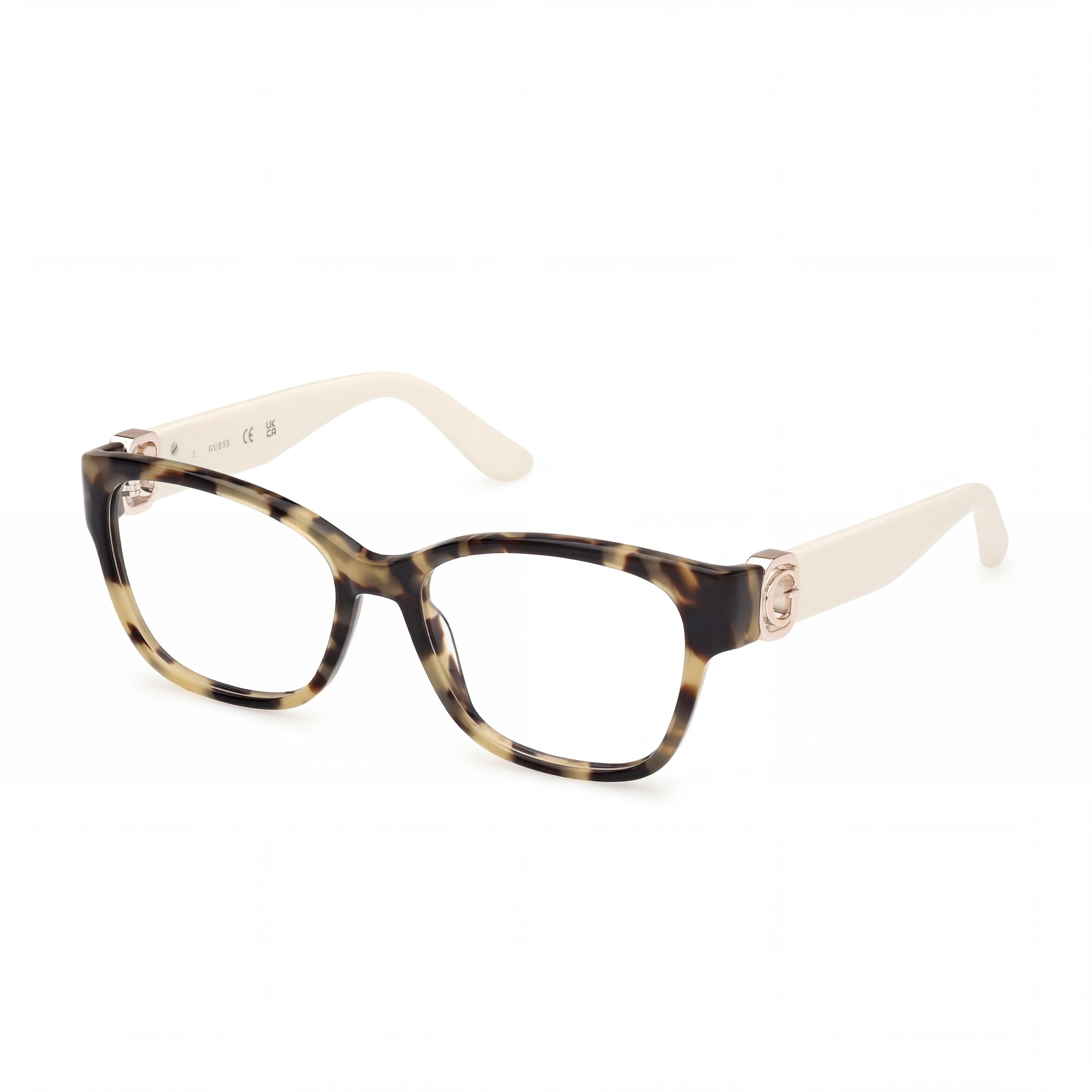 Gafas de sol Guess Gu50120 para mujer, montura de plástico color amarillo Havana con lentes de policarbonato, talla 52-16-140, Photo 1