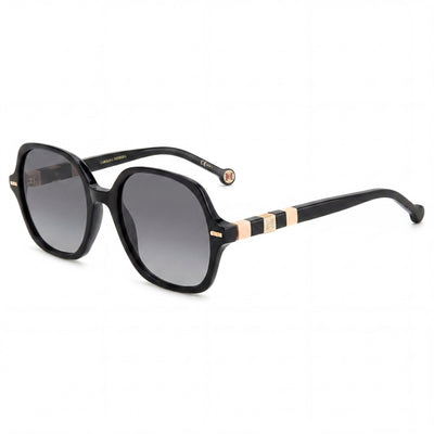 Gafas de sol clásicas Carolina Herrera para mujer, montura de plástico en negro, nude y gris, lentes en negro y nude, 82-92% de protección UV, 55 mm