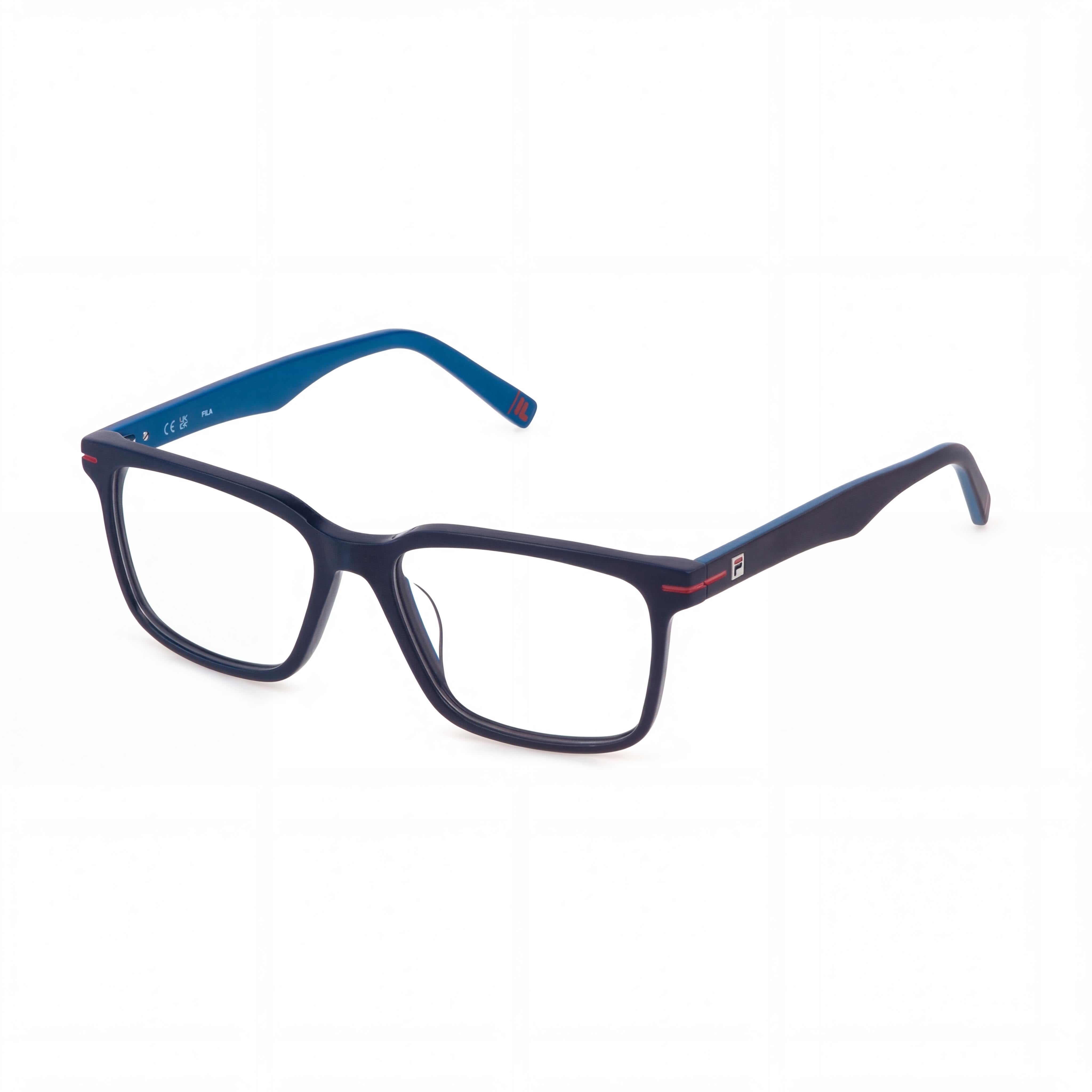 Fila Vista Gafas VFI872 montura de acetato de celulosa azul mate para hombre, lentes de 56mm puente de 17mm patillas de 145mm, Photo 1