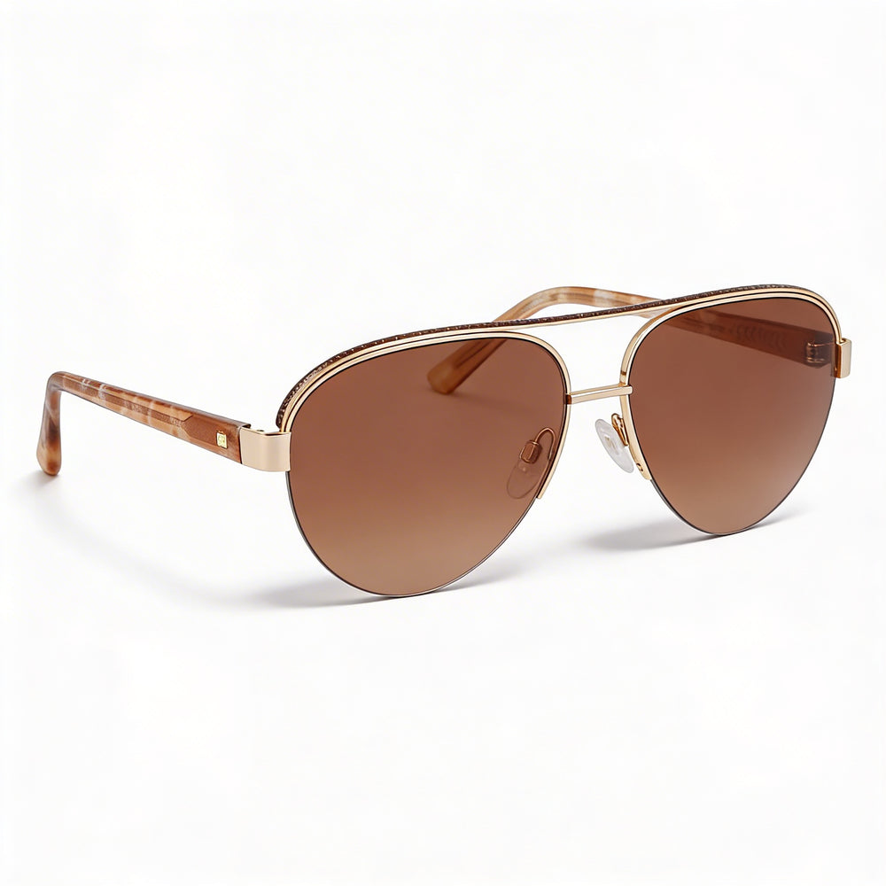 bebe Bb7252 Women's Gold Acetate Eyewear Frame | UV Protected Non-Polarized Lenses 57mm