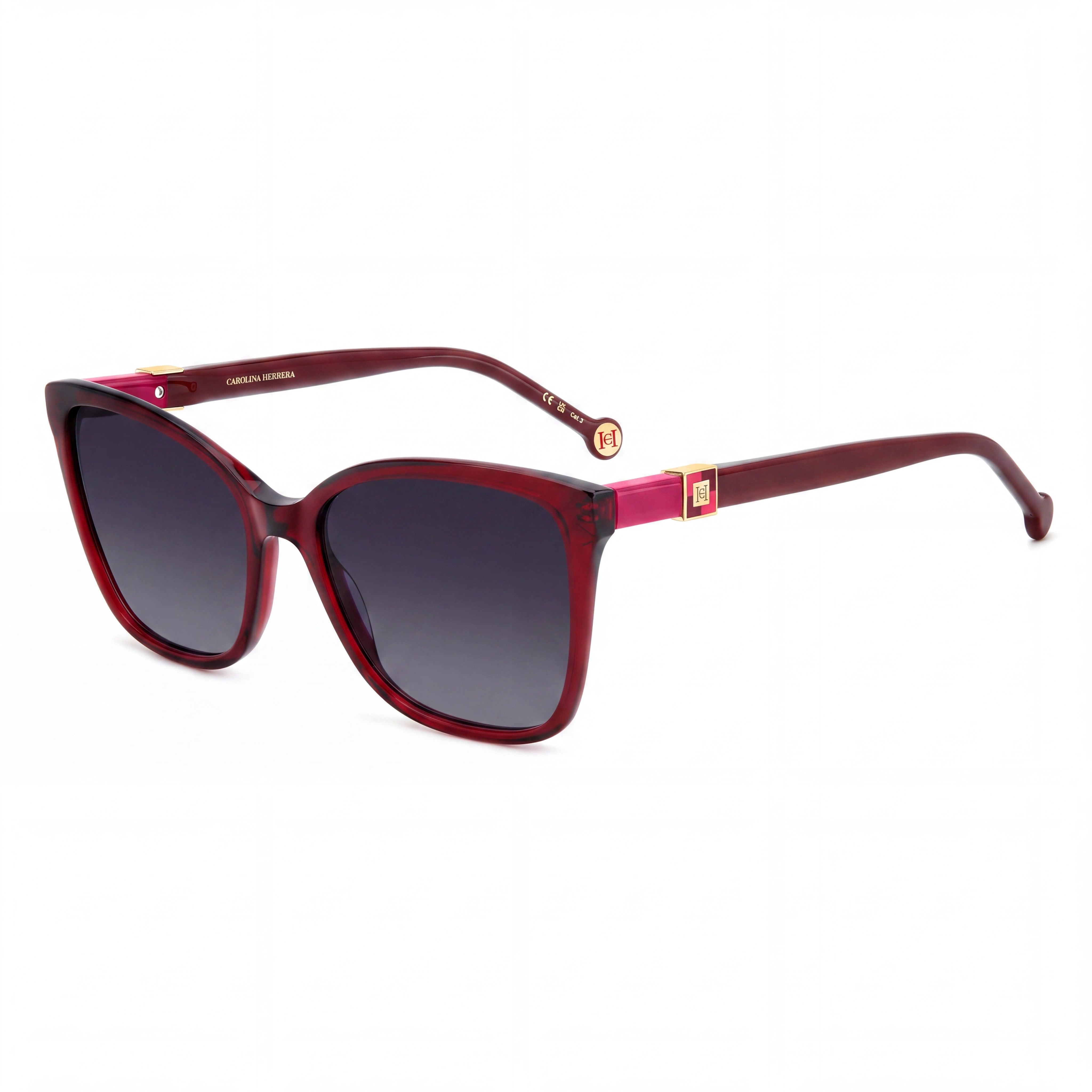 Gafas de sol informales Carolina Herrera para mujer, con montura de acetato multicolor y lentes gris oscuro degradadas no polarizadas., Photo 1