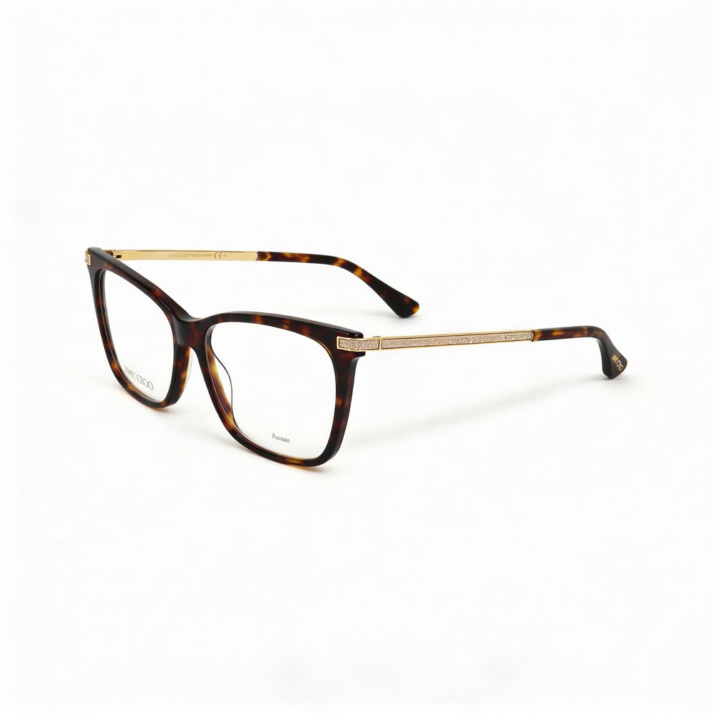 Gafas de sol modernas JIMMY CHOO para mujer, con montura de acetato color Habana y lentes de policarbonato, tamaño de lente de 53 mm