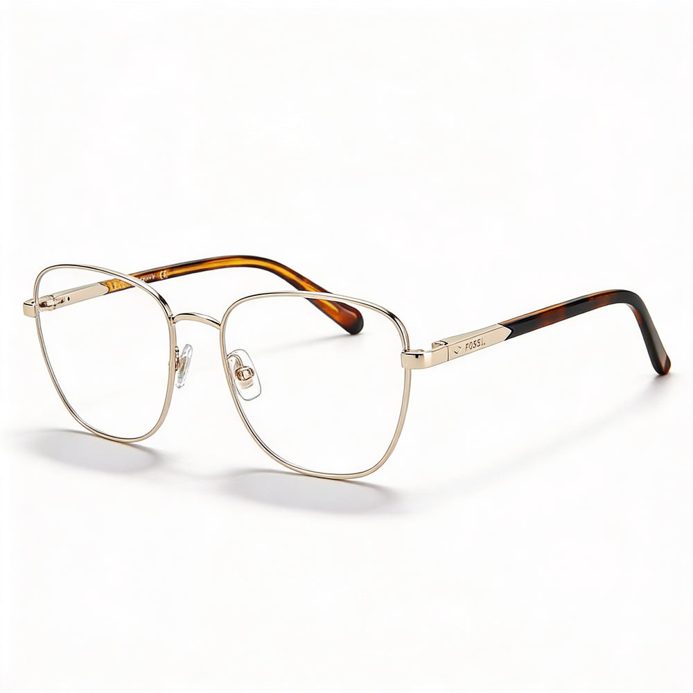 Fossil Fos 7113 Modern Women's Alloy Steel Sunglasses, Light Gold Frame & Polycarbonate Lenses, 51mm