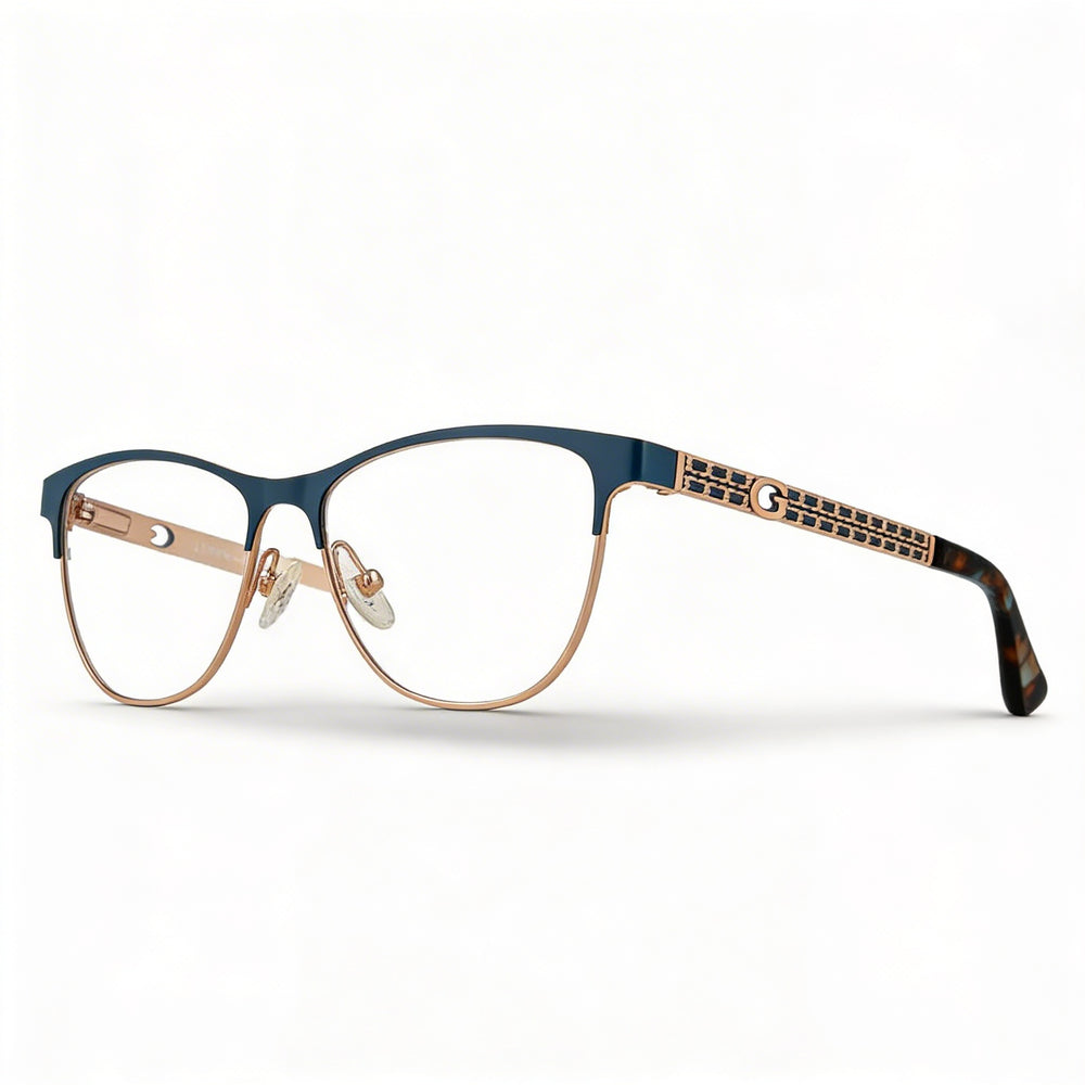 Gafas GUESS Gu2883 para mujer con montura de plástico azul mate y lentes de policarbonato transparente (49-14-140 mm)