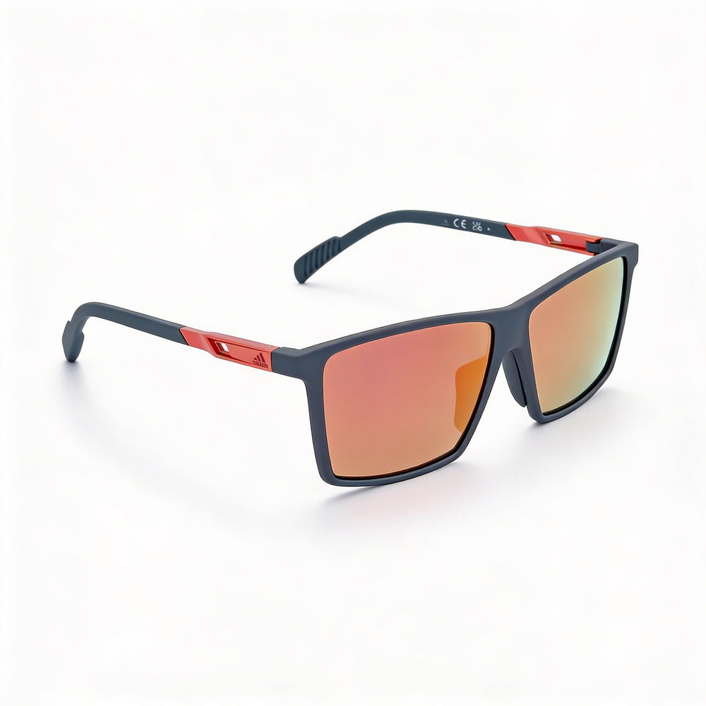Gafas de sol Adidas Modern para hombre, armazón inyectado gris, lentes espejadas marrones de 60 mm