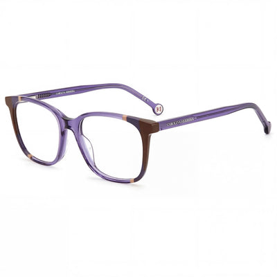 Carolina Herrera CH 0065 Women's Eyeglasses, Rectangular Full Frame, Acetate Frame Violet Brown, 52mm