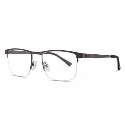 Chesterfield Ch 113xl Gafas ópticas de hombre con armazón de metal gris y lente de policarbonato, ancho de lente de 57 mm