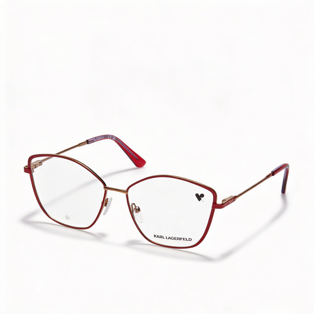 KARL LAGERFELD KL345 Gafas Ópticas Metálicas Rojas de Estilo Casual para Mujer, Talla 54-15-140mm