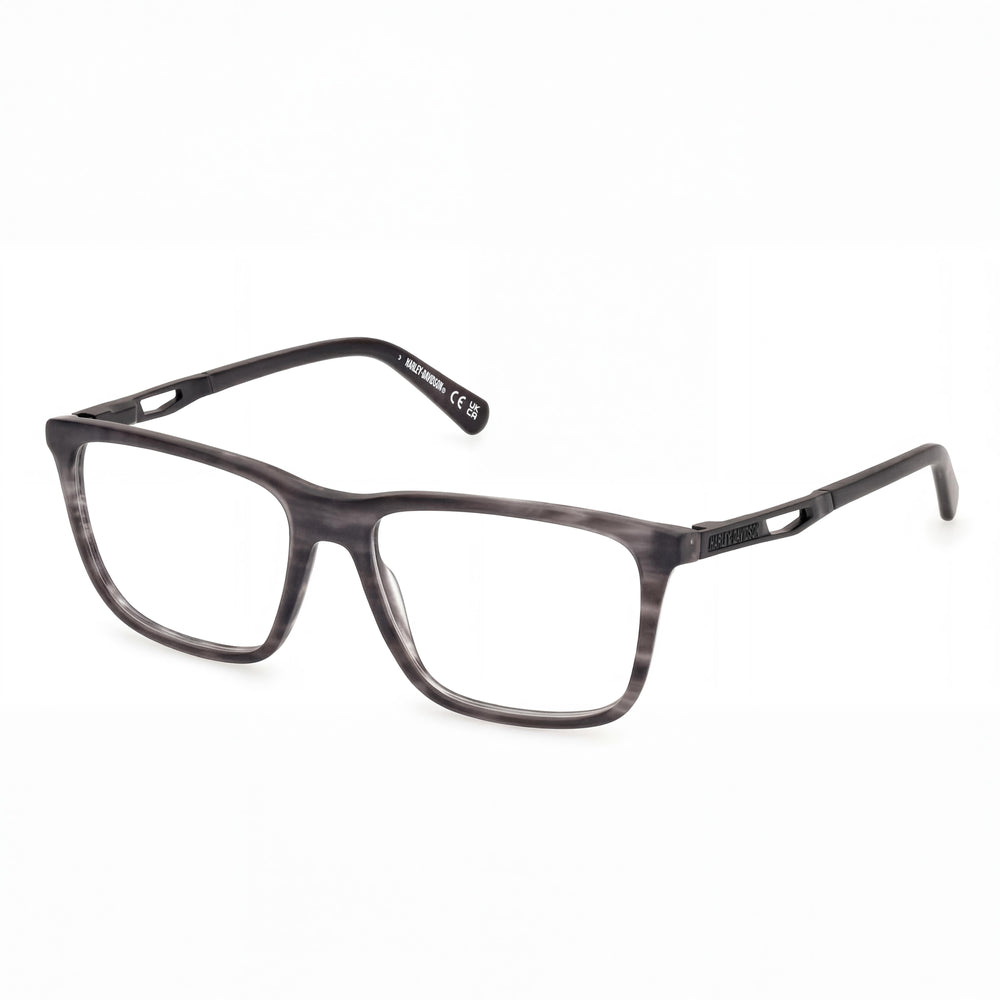 Harley-Davidson HD50025 Grey Rectangle Eyeglasses for Men, Plastic