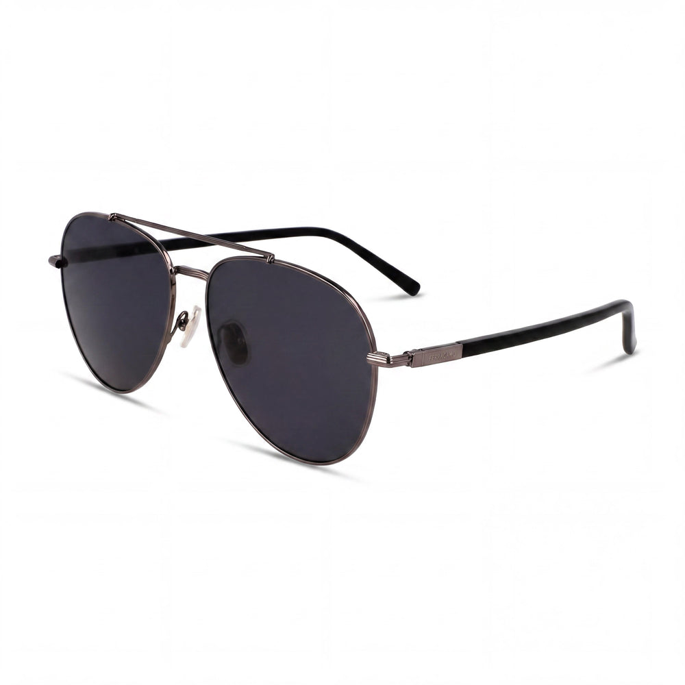 Ferragamo Sf316s Women's Titanium Dark Ruthenium Grey Frame & Lens Sunglasses 61mm