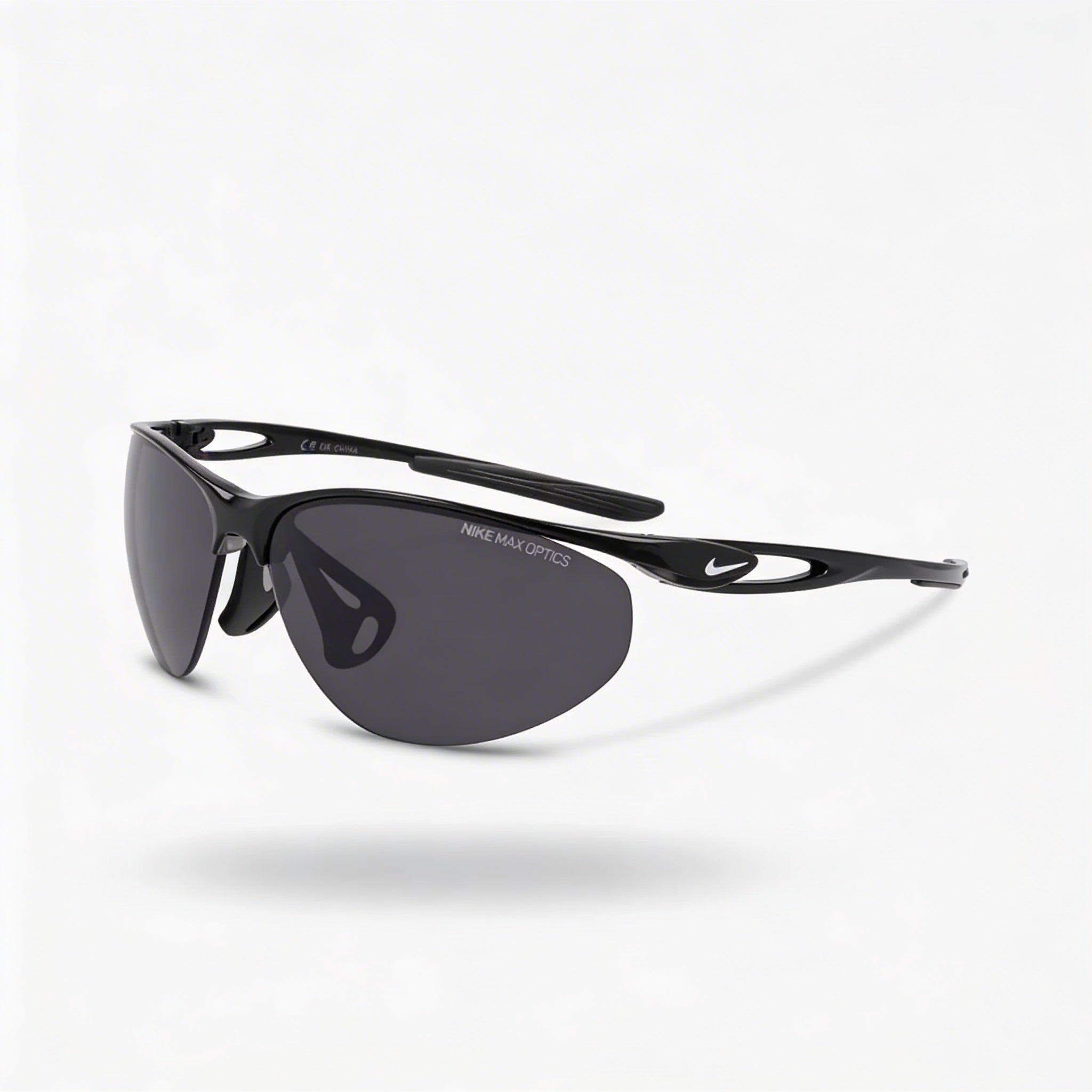 Nike NIKE AERIAL DZ7352 Unisex Wrap Black Dark Grey Alloy Steel Non-Polarized UV Protection Sunglasses 69mm, Photo 1