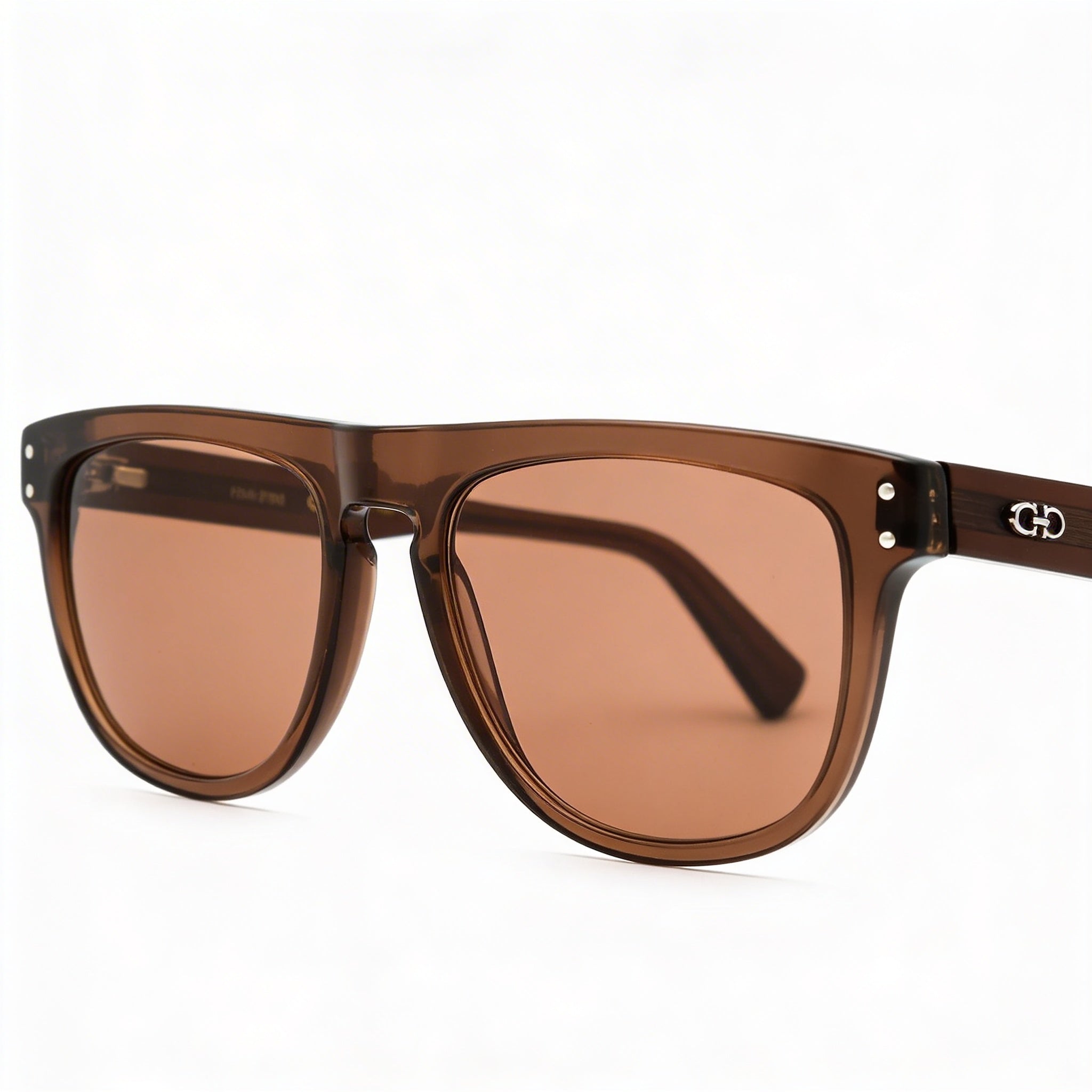 Gafas de sol de plástico transparente marrón para hombre Ferragamo Sf1111s, sin polarizar, protección UV, 55 mm, Photo 3