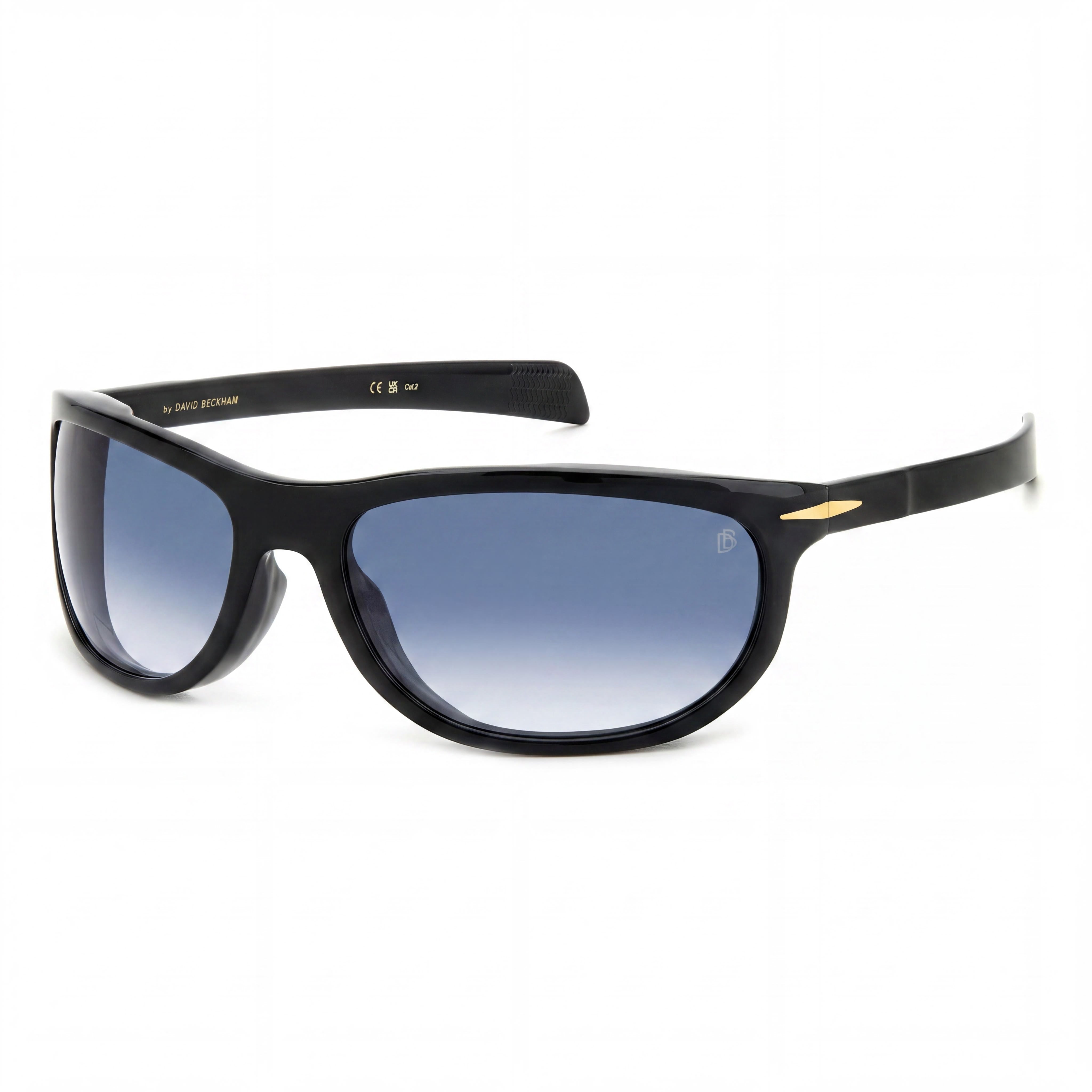 David Beckham DB 7117/S Men's Casual Black Acetate Sunglasses Dark Blue Shaded 64-18-130, Photo 1