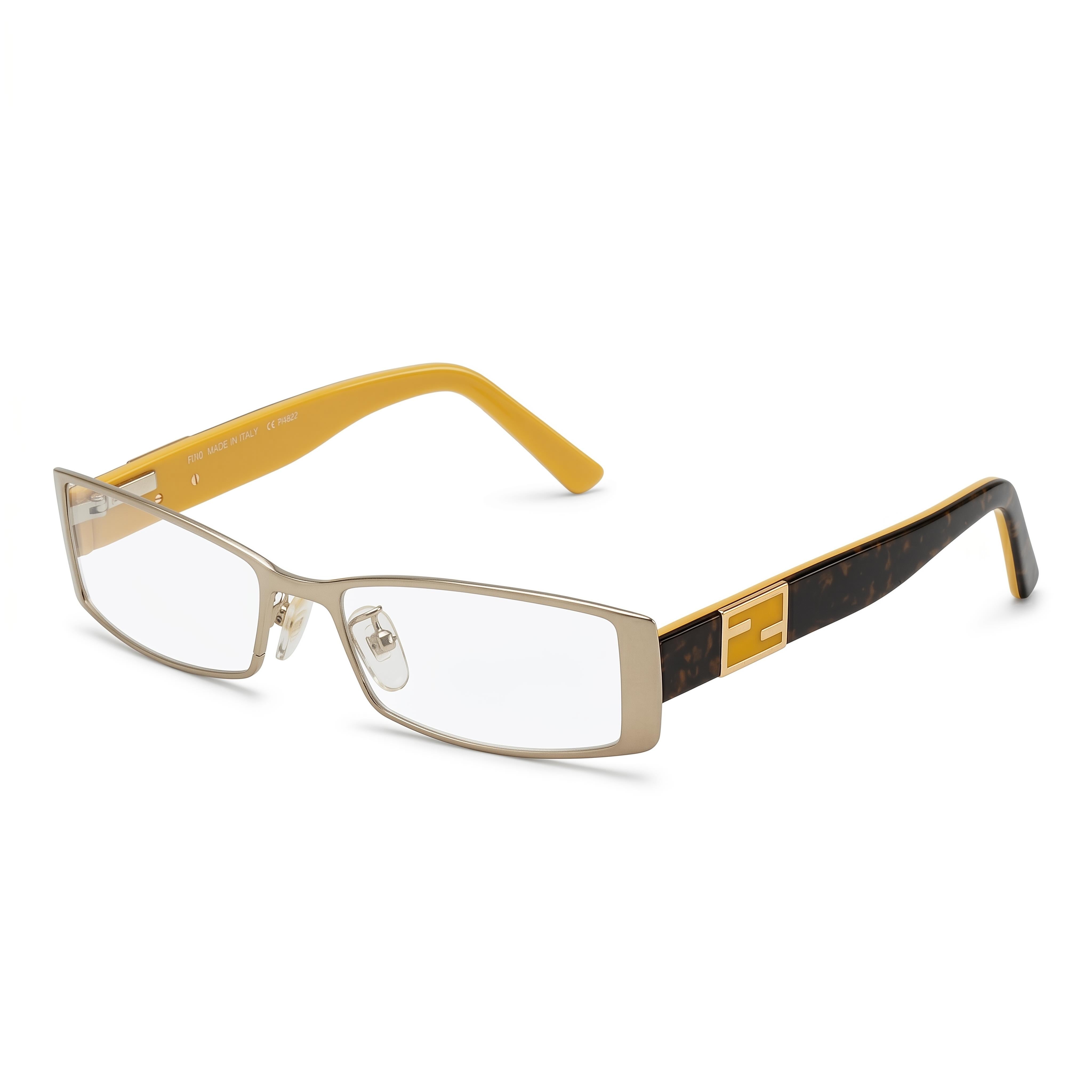 Fendi Women's Eyeglasses with Gold Composite Frame and Plastic Non- Lenses, 52mm, Photo 1