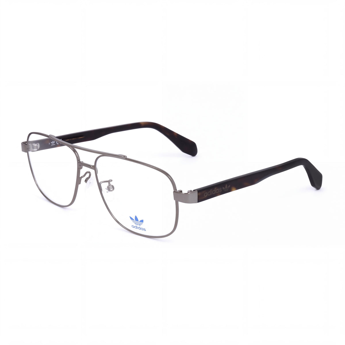 adidas Originals OR502400857 Men’s Gunmetal Plastic Pilot Casual Eyeglasses with Clear Demo Lenses, Prescription Ready 140mm Temple, Photo 1