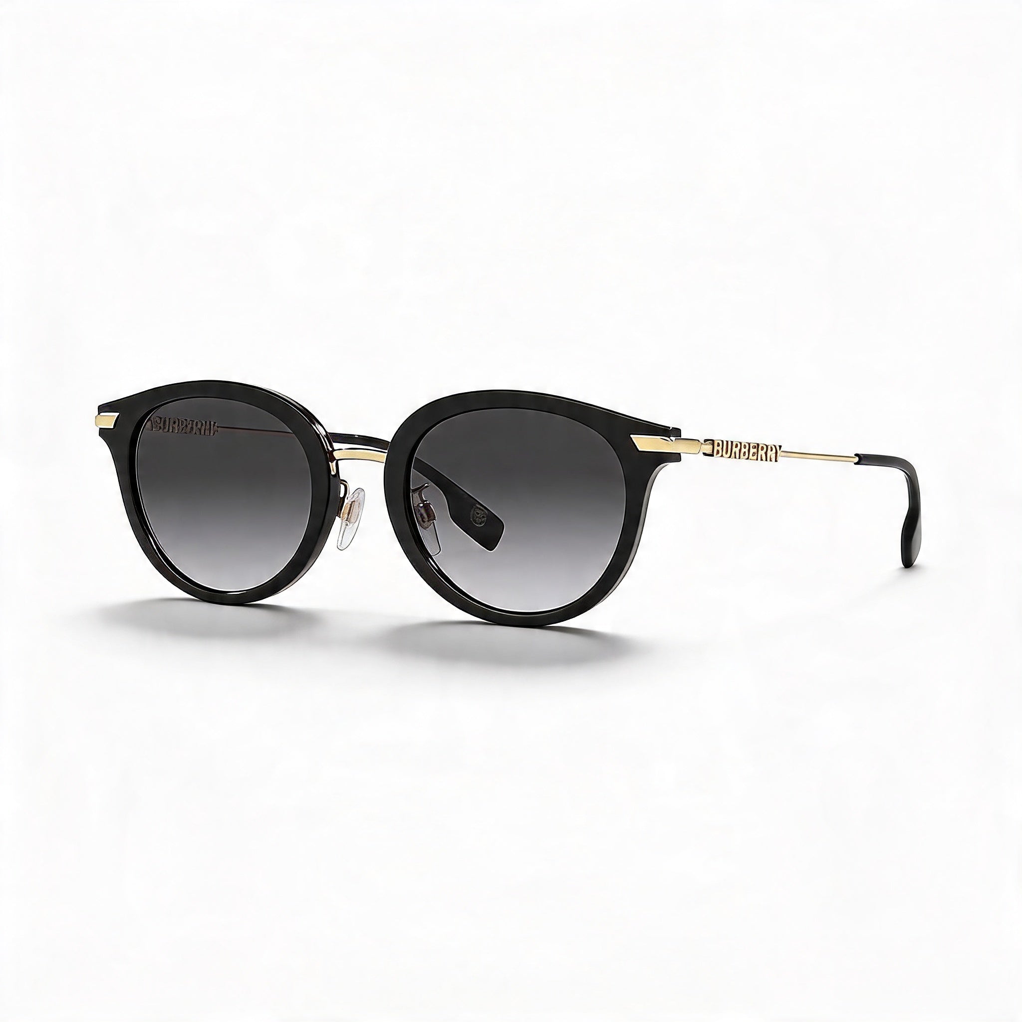 BURBERRY Be 4398d Women's Black Grey Gradient Stainless Steel Frame Grey 100% UV Protection Sunglasses 50mm, Photo 1