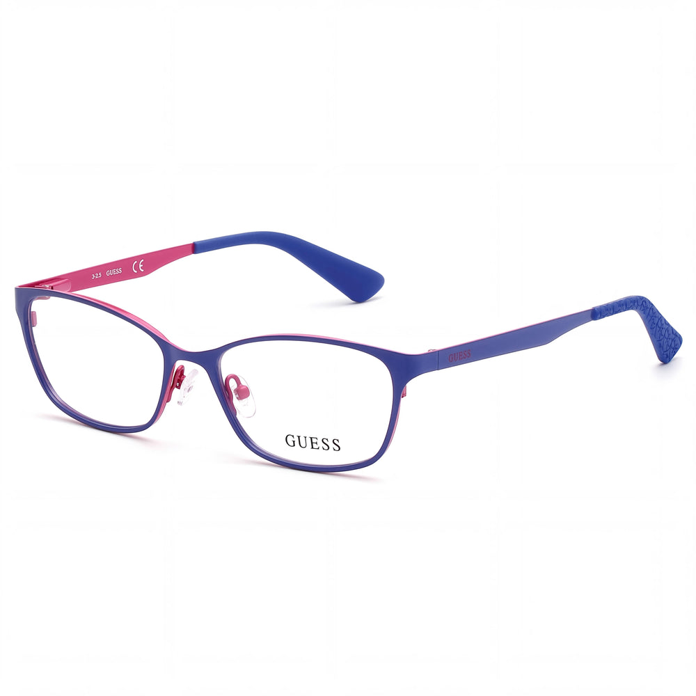 GUESS 2563 Women's Rectangle Metal Eyeglasses Matte Blue 49-16-135