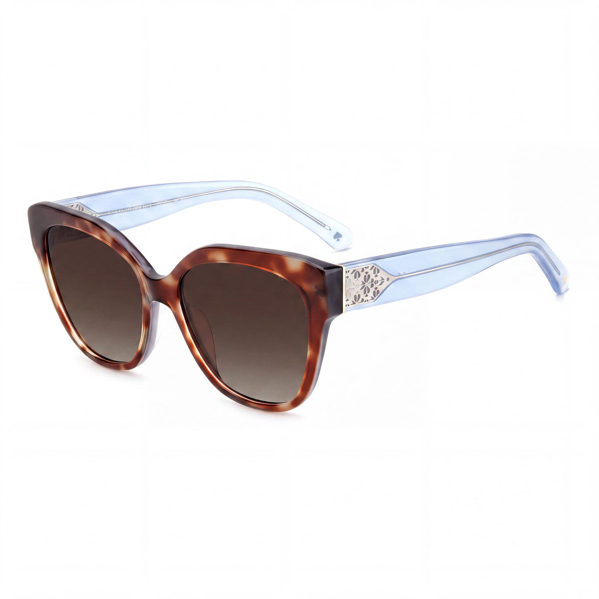 kate spade new york Gafas de sol de temporada para mujer con montura de plástico azul habana y marrón, lentes azul habana, protección UV, no polarizadas, 57 mm, Photo 1