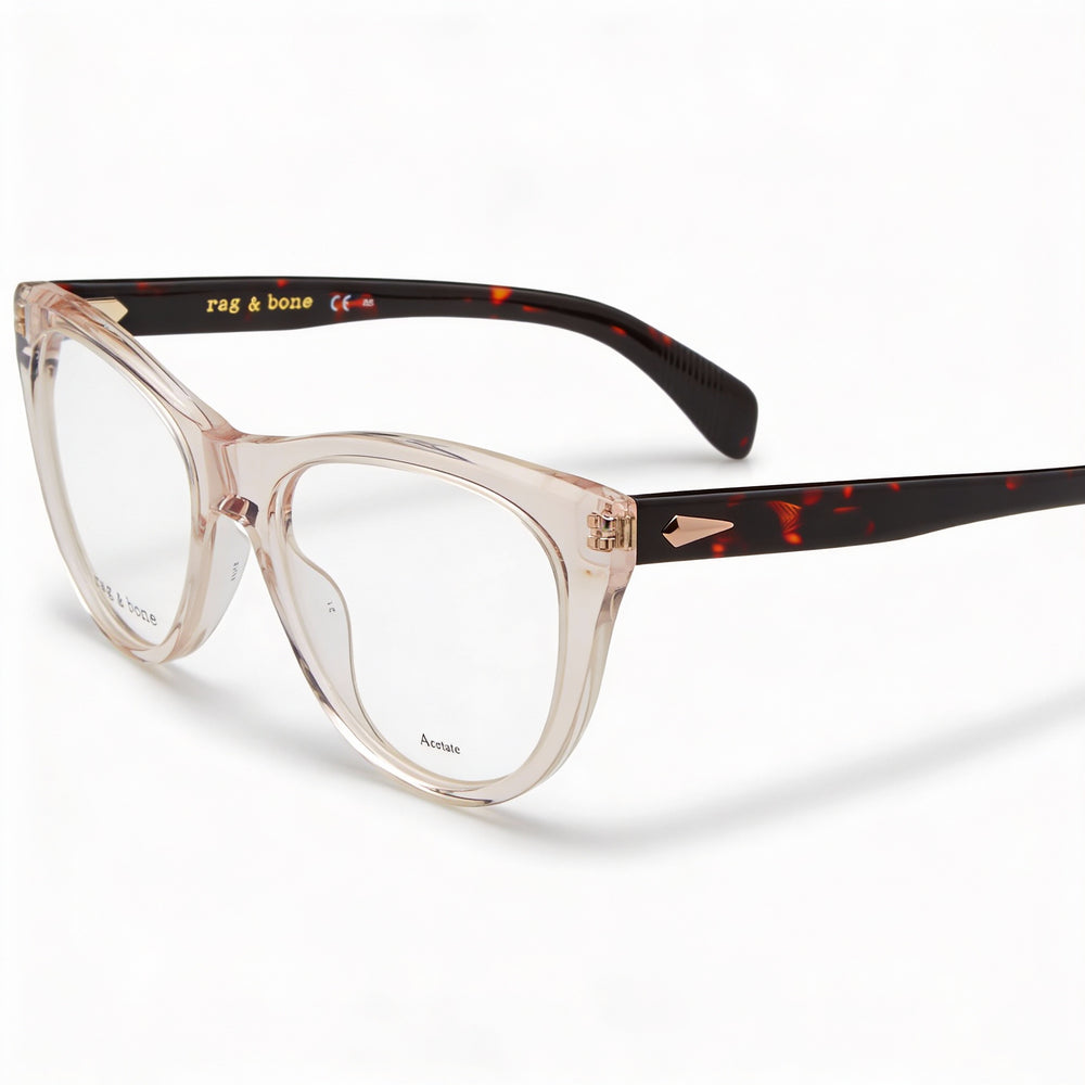Gafas modernas rag & bone para mujer con montura de acetato rosa y lentes de policarbonato rosa, tamaño 51 mm