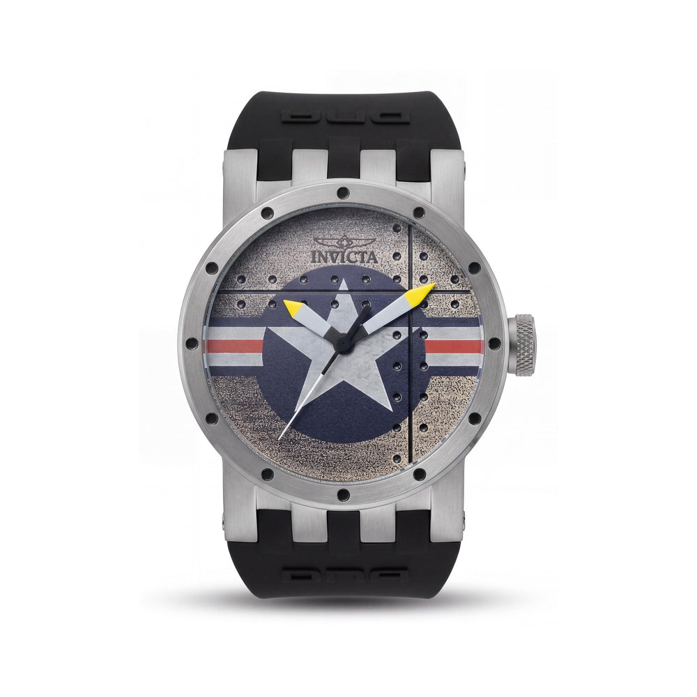 Invicta 11649 Reloj informal de cuarzo suizo negro para hombre con caja de acero inoxidable con chorro de arena y titanio resistente al agua y correa de silicona