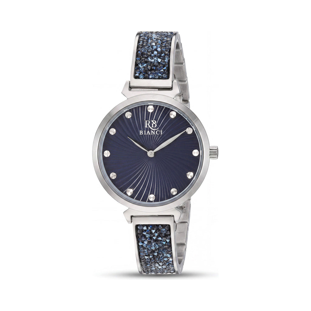 Reloj Roberto Bianci RB0202 Brillare para mujer, caja y brazalete de acero inoxidable azul, movimiento de cuarzo, resistente al agua y a los arañazos