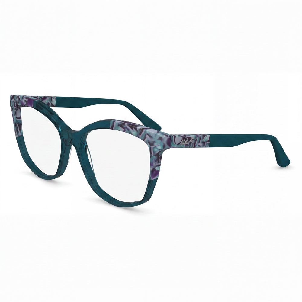 Gafas de sol unisex KARL LAGERFELD KL6154 con montura de acetato azul efecto mármol y lentes no polarizadas de 55 mm