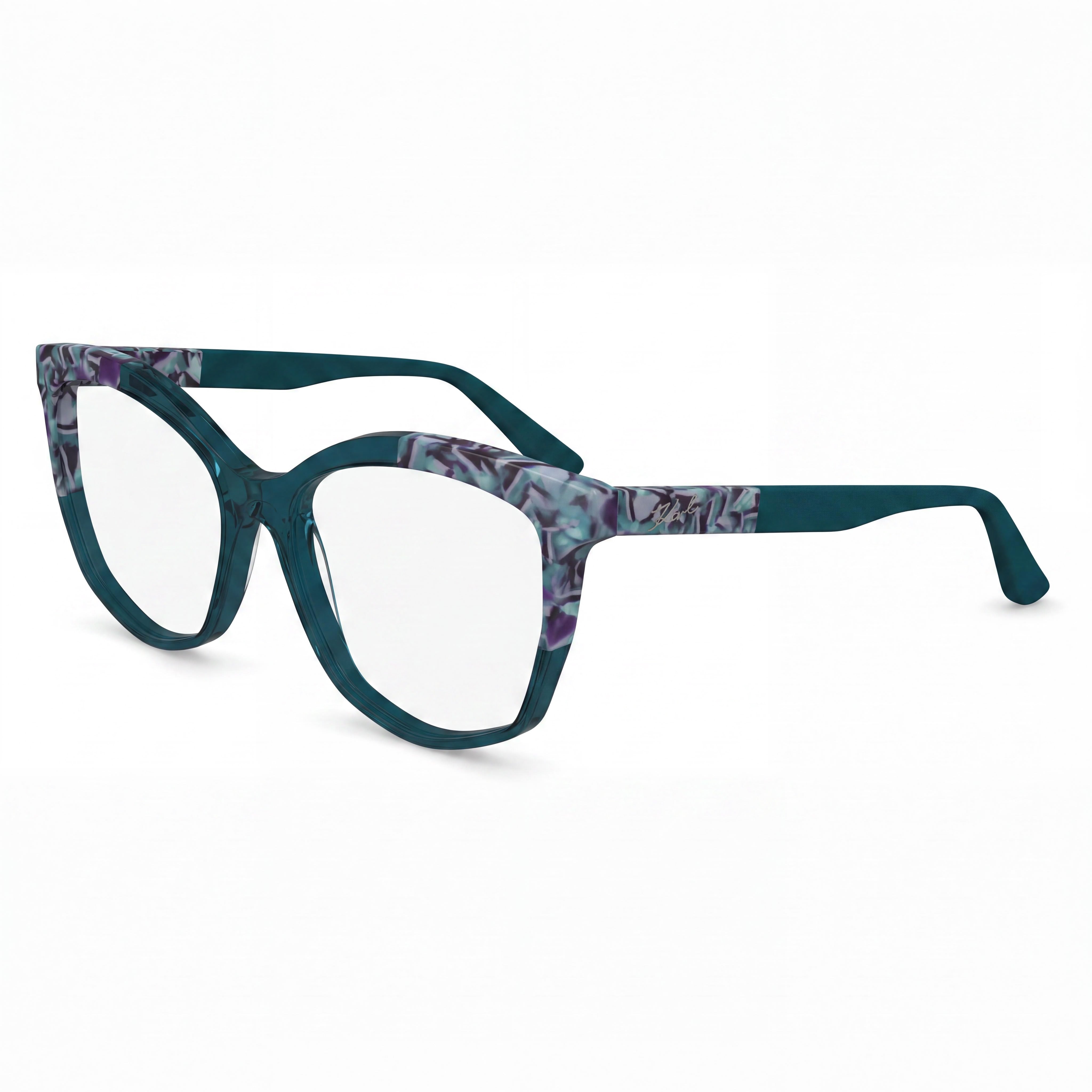 KARL LAGERFELD KL6154 Unisex Sunglasses featuring Blue Marble Blue Acetate Frame & Non-Polarized Lenses 55mm, Photo 1