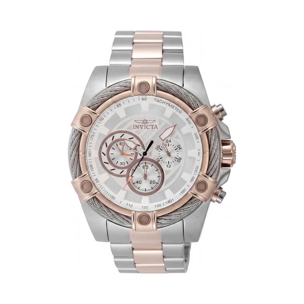 Reloj Invicta Bolt 48869 para hombre con esfera plateada, movimiento de cuarzo de acero inoxidable, resistente al agua, 52 mm