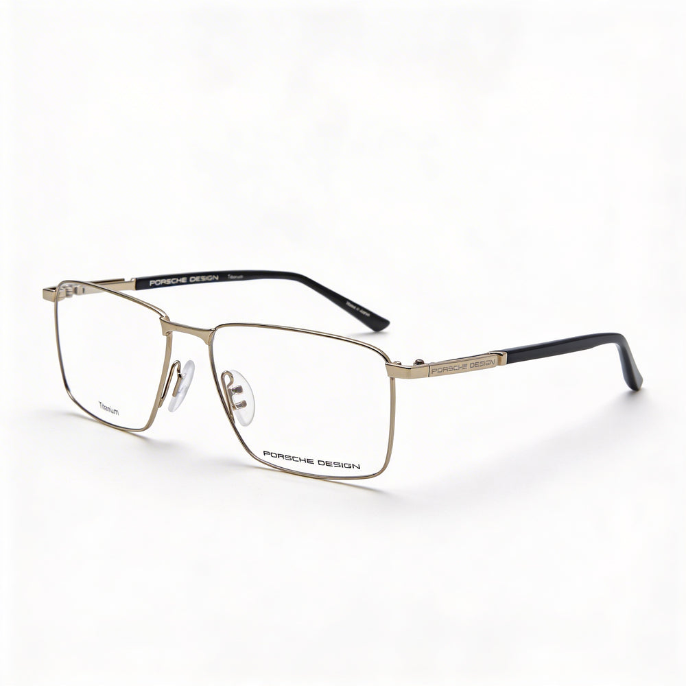 Gafas de sol Porsche P8729 para mujer, modernas, con montura de titanio, doradas y negras, con lentes transparentes de 55 mm