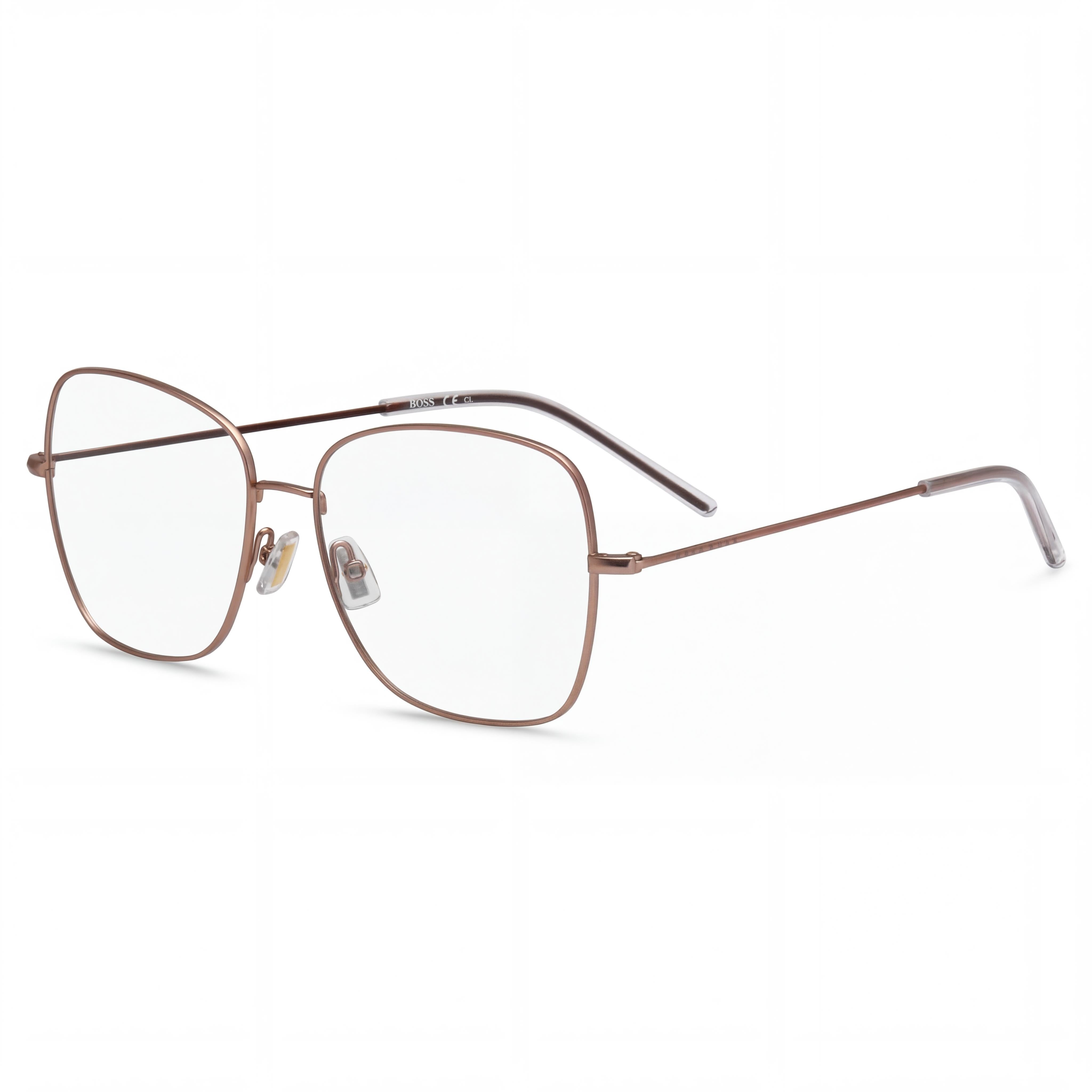 Hugo Boss Boss 1214 Women's Titanium Eyeglasses with Gold Copper Frame and non- Metallic Red Gold Lenses 55mm, Photo 1