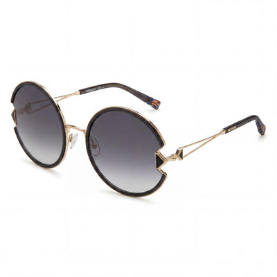 Missoni MIS 0074/S Women's Oval Stainless Steel Gold Black Dark Grey 100% UV Protection Sunglasses 59mm