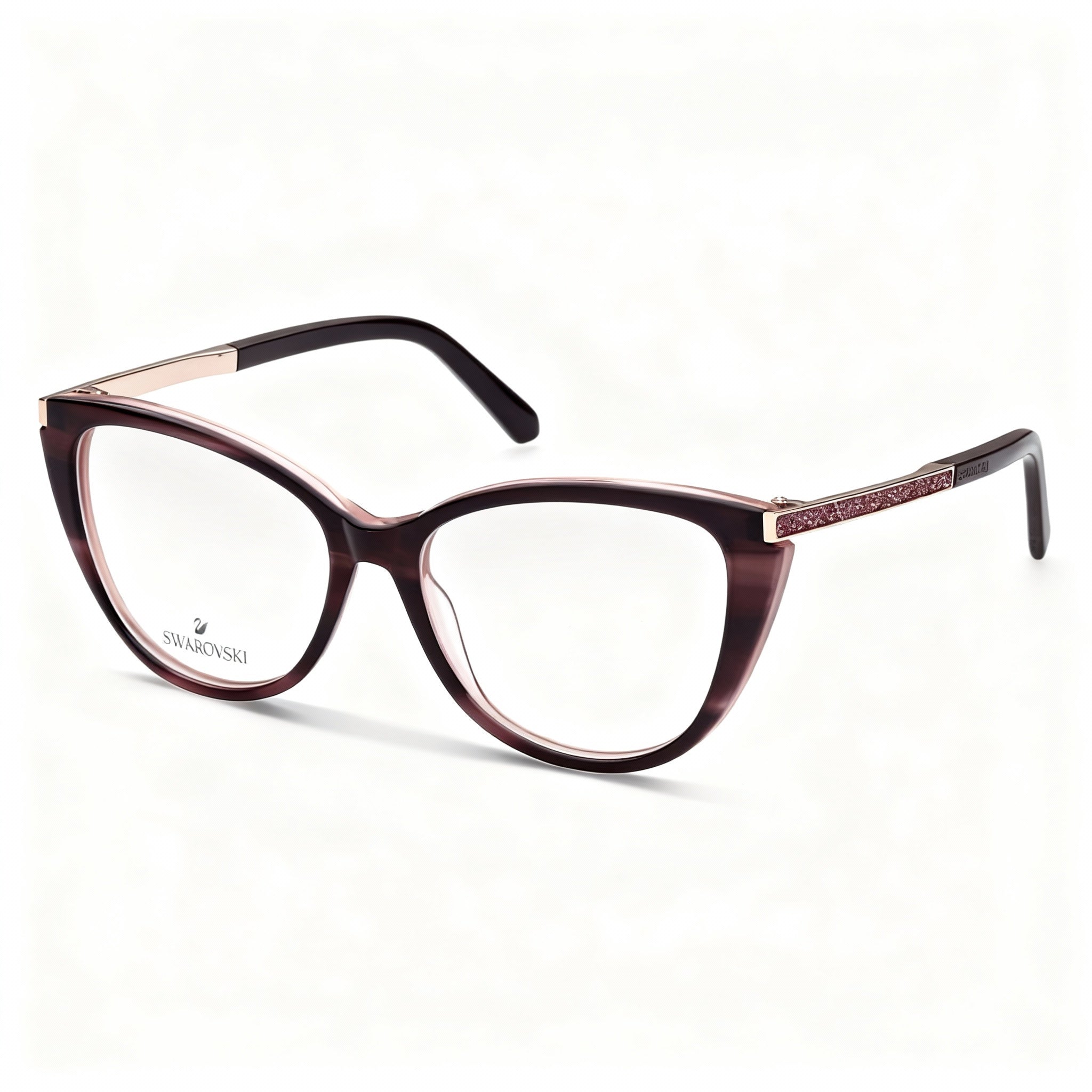 Swarovski Modern SK5414 Women's Optical Eyeglasses with Bordeaux Frame and Polycarbonate Lenses 53mm